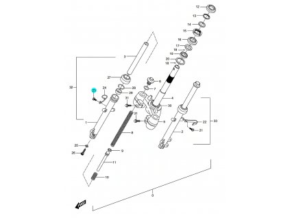 [23] Šroub (vidlice přední) - Hyosung SF 50 (PRIMA)
