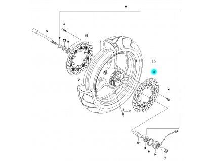 [3] Kotouč brzdový levý (přední kolo) - Hyosung GV 650
