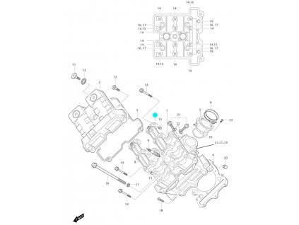 [7] Pouzdro vačkového hřídele / vstup (FIG01a) - Hyosung GT 650i N