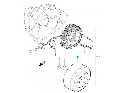 [2] Rotor / setrvačník (FIG19) - Hyosung RX 125