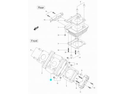 [5/b] Válec přední / 21 mm napínák (přední a zadní válec) - Hyosung GV 125