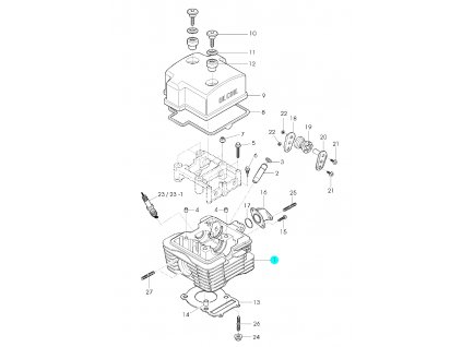 [1] Hlava válce (hlava válce a kryt ventilů) - Hyosung GA 125 Cruise 1
