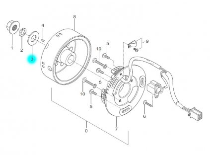 [3] Podložka (alternátor) - Hyosung SF 50 (PRIMA)