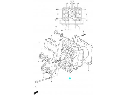 [1] Hlava válce (FIG02) - Hyosung MS3 125i