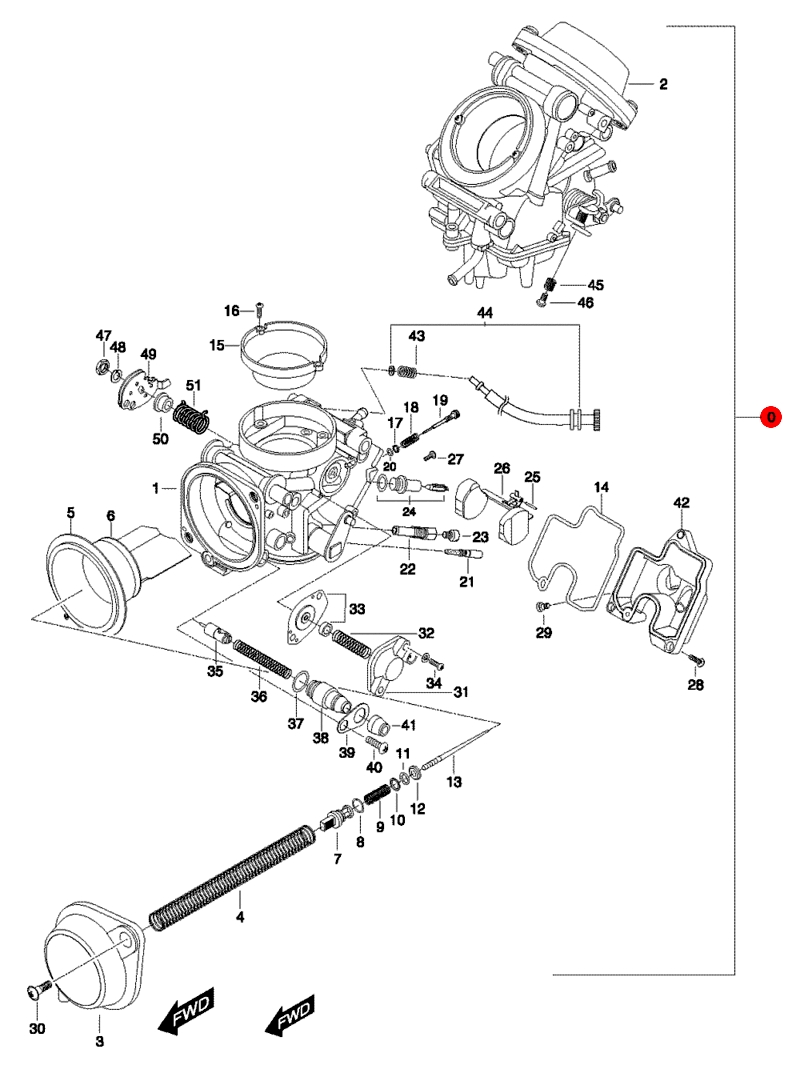 [0] Karburátory kompletní / 2 kusy sada (FIG10) - Hyosung GV 650