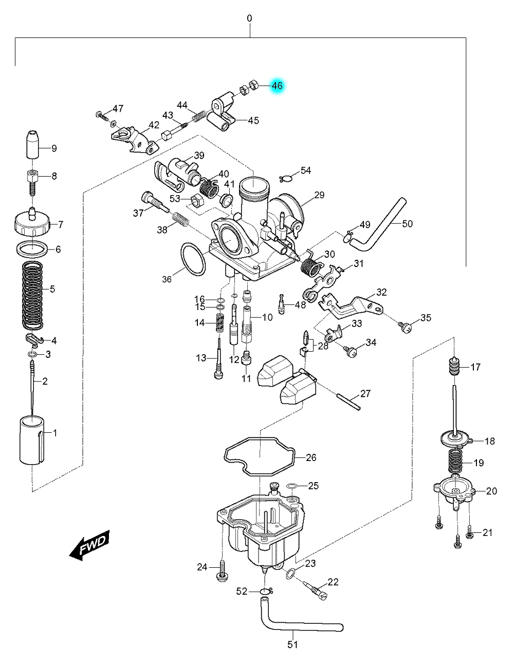 [46] Matice (karburátor) - Hyosung RX 125