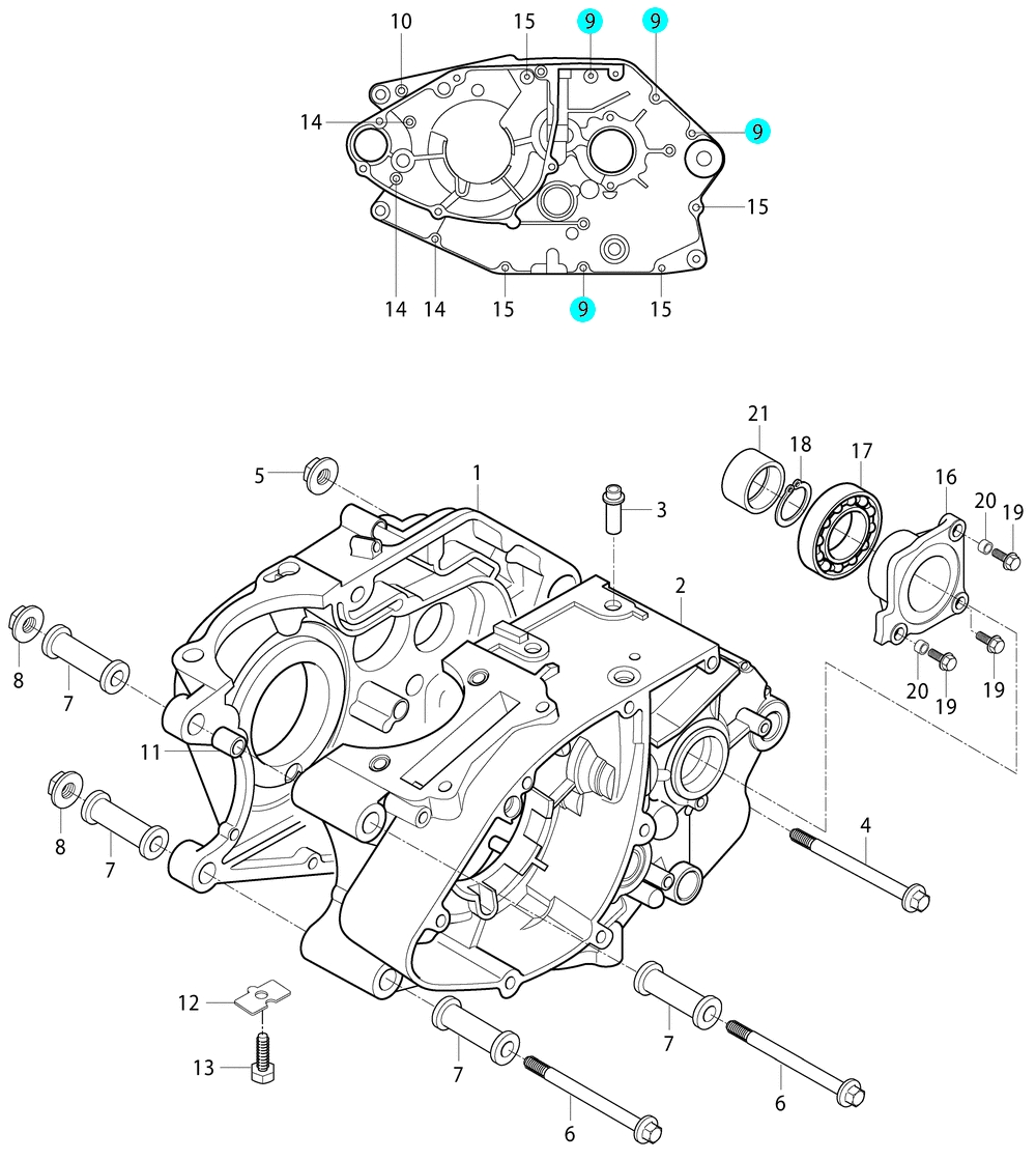 [9] Montážní deska motoru (FIG04) - Hyosung RT 125 D E3