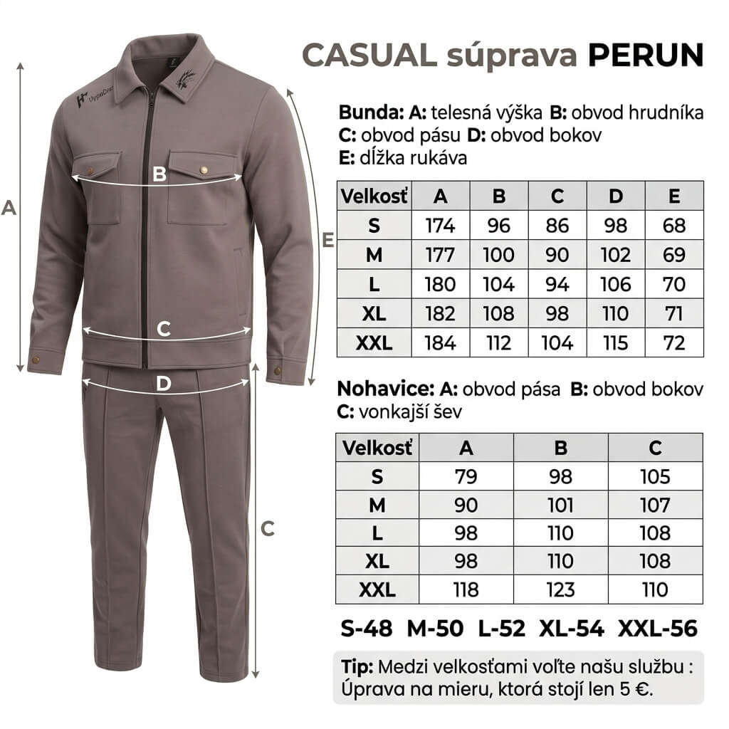 Ako si zmerať veľkosť súpravy — bunda a nohavice