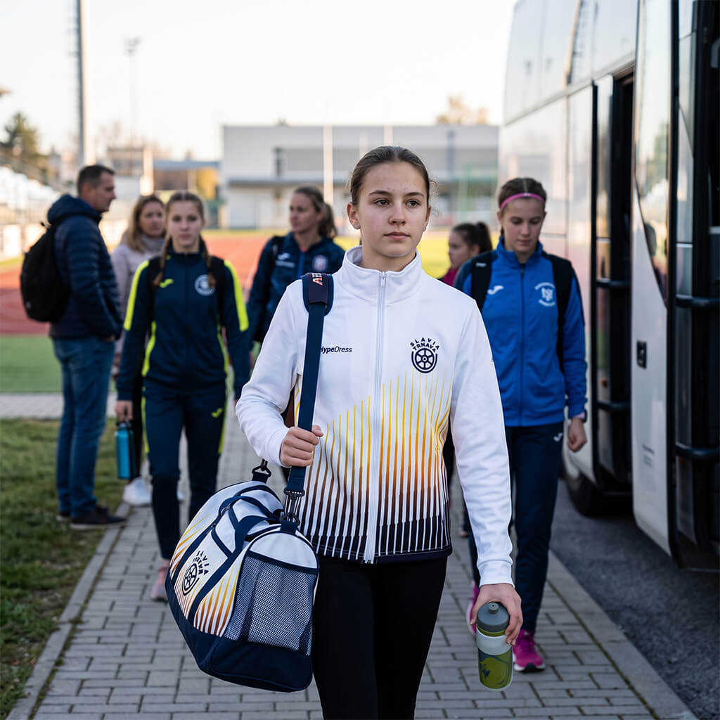 Mikina Atletika Trnava na ceste na súťaž s tímom