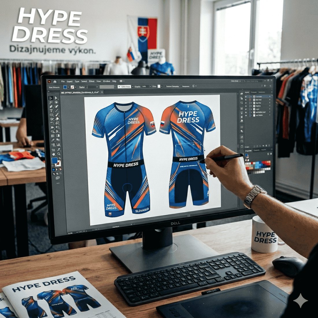Grafik HypeDress pripravuje návrh dresu na mieru