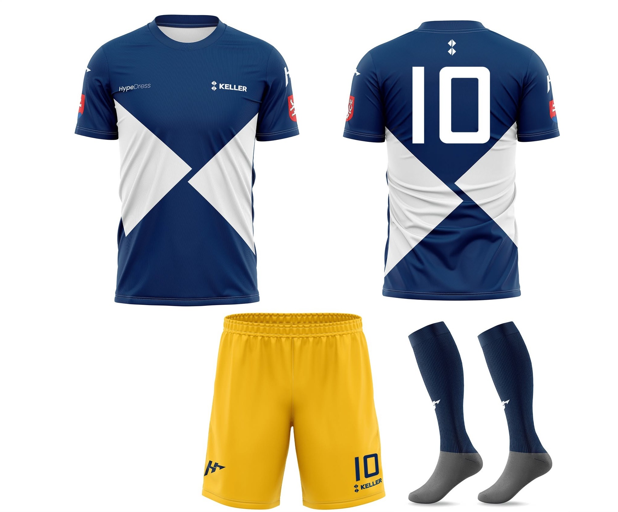 Futbalový dres Keller – modrobiely set