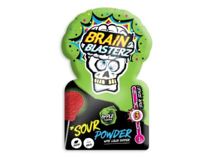 Brain Blasterz - Extra Kyslý Prášok s Lízankou (Sour Powder Dip) 10g JABLKO
