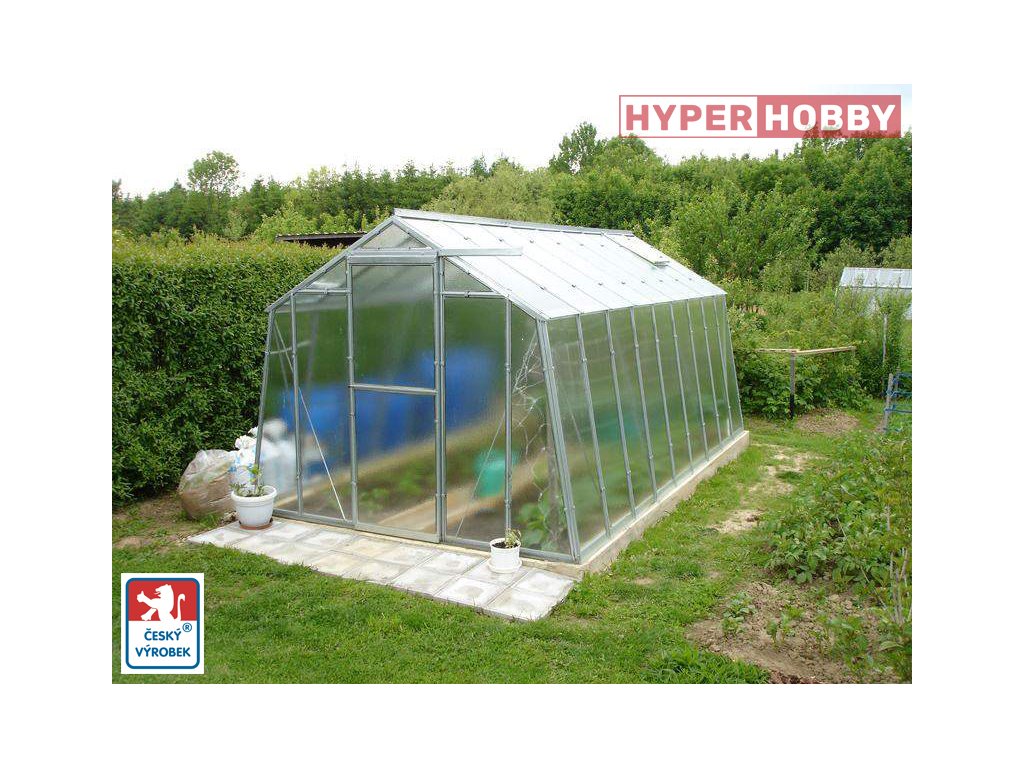 Zahradní skleník Limes Hobby H7 6 m  + 3 x automatický otvírač pro střešní okno