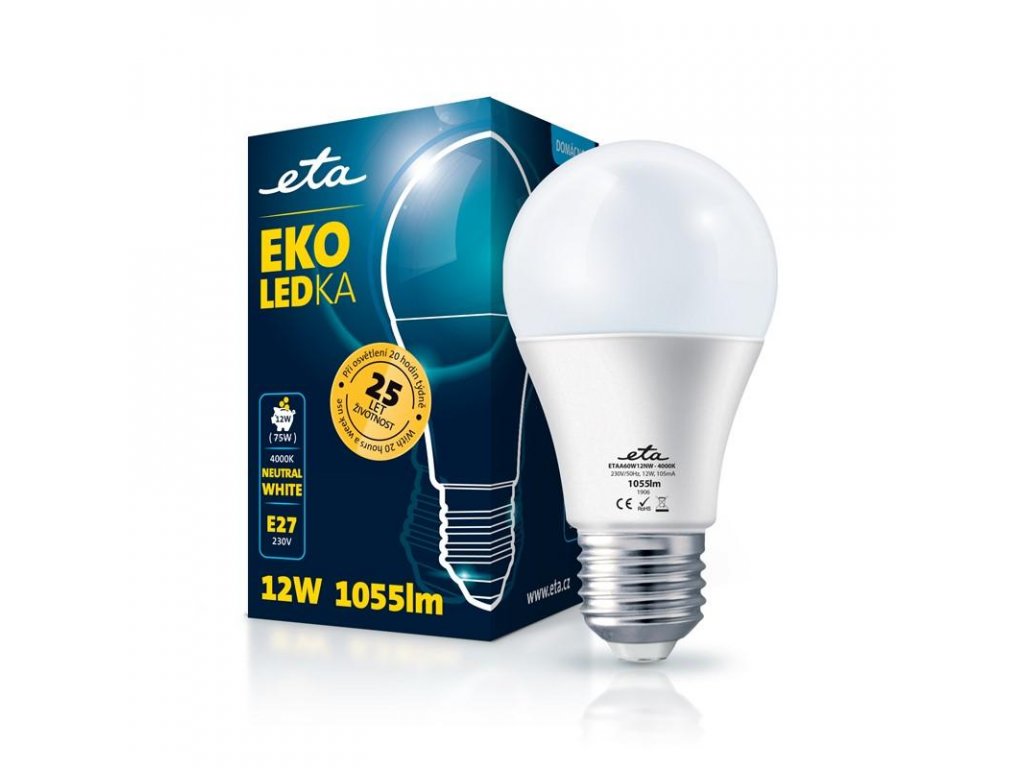Žárovka LED ETA EKO LEDka klasik 12W, E27, neutrální bílá obrázek 1
