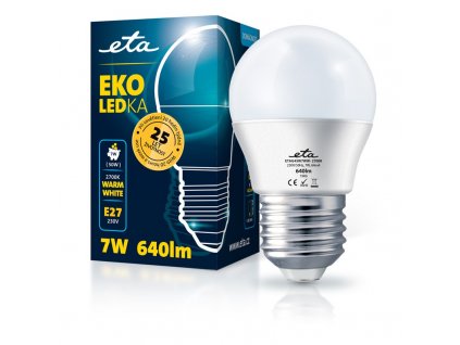 Žárovka LED ETA EKO LEDka mini globe 7W, E27, teplá bílá obrázek 1