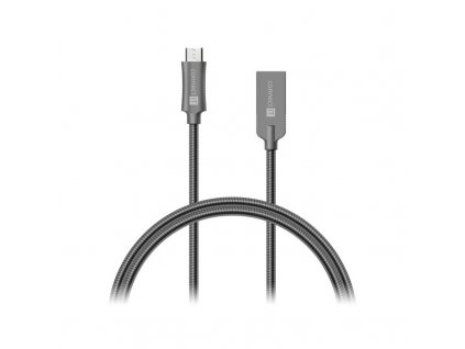Kabel Connect IT Wirez Steel Knight USBmicro USB, ocelový, opletený, 1m šedý obrázek 1