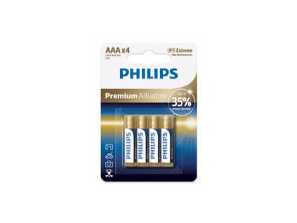 Baterie alkalická Philips Premium AAA LR03M4B10 4 ks obrázek 1