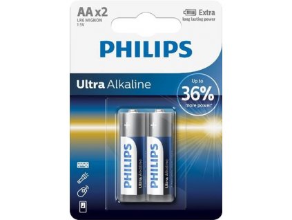 Baterie Alkalická Philips Ultra AA LR6E2B10 2 ks obrázek 1