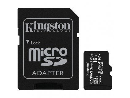 Paměťová karta Kingston Canvas Select Plus MicroSDHC 16GB UHS I U1, adapter obrázek 1