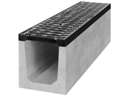 Spádový betonový žlab B125 s litinovou mříží