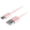 Kabel GND USB USB C, 1m, opletený růžový obrázek 1