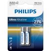 Baterie Alkalická Philips Ultra AAA LR03E2B10 2 ks obrázek 1