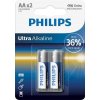 Baterie Alkalická Philips Ultra AA LR6E2B10 2 ks obrázek 1