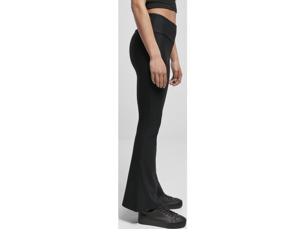 Ladies High Waist Rib Boot Cut Leggings-TB4353