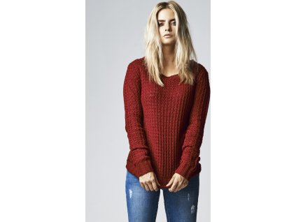 Ladies Long Wideneck Sweater