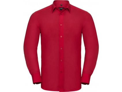Pánska košeľa s dlhými rukávmi, červená, veľkosť L