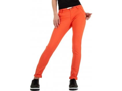Dámske skinny nohavice oranžové L093