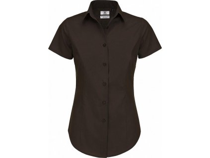 Dámska košeľa Black Tie SSL/women Poplin, coffee, veľkosť XXL