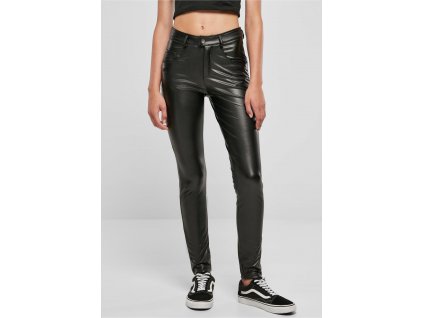 Dámske kožené nohavice Ladies Mid Waist Synthetic Leather Pants