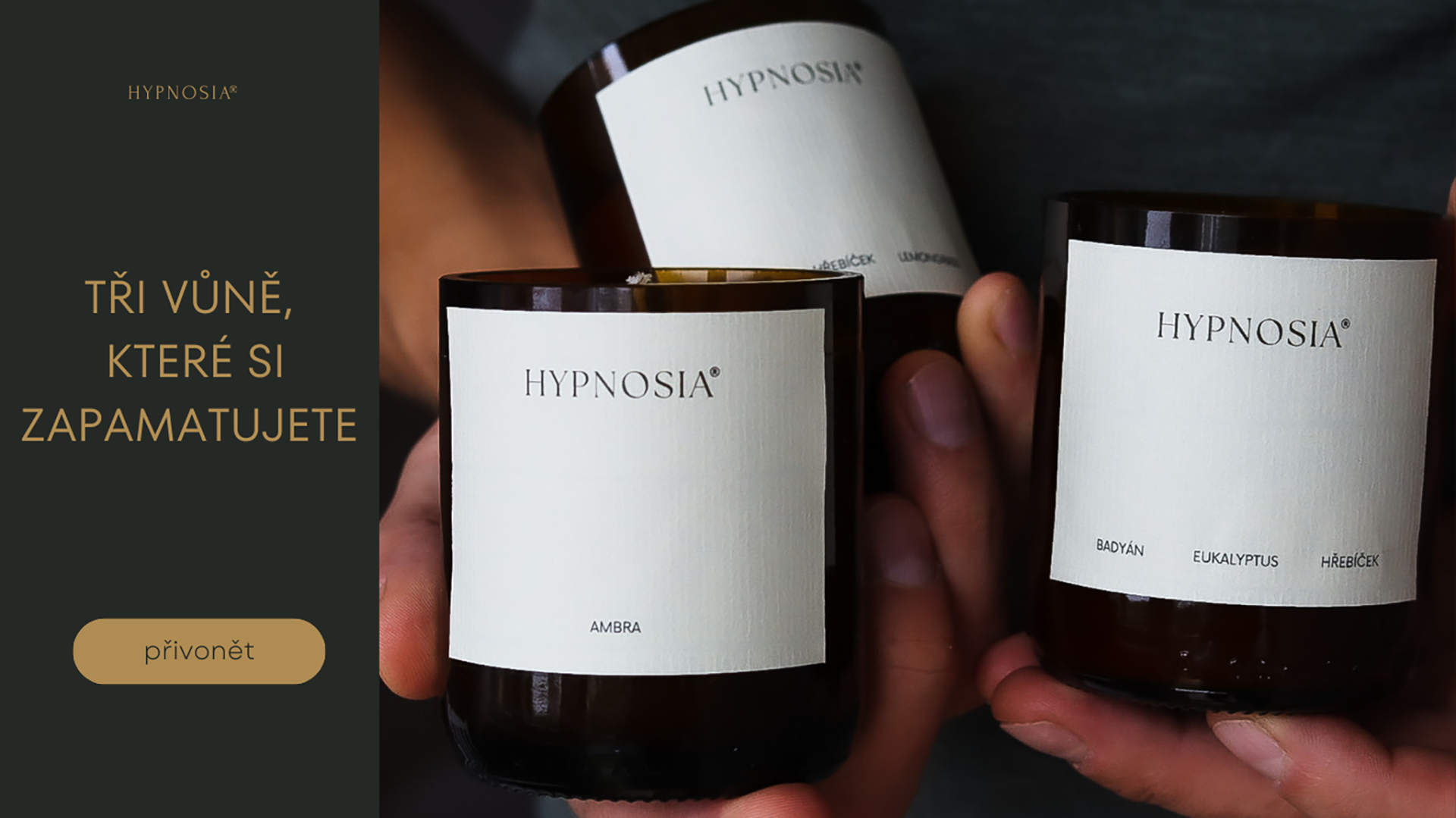 Přírodní aromaterapie Hypnosia – sójové svíčky a éterické oleje. Vyrobeno v Beskydech.