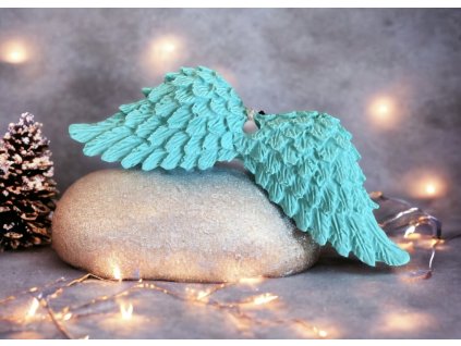 Vánoční ozdoba - křídla tyrkysová