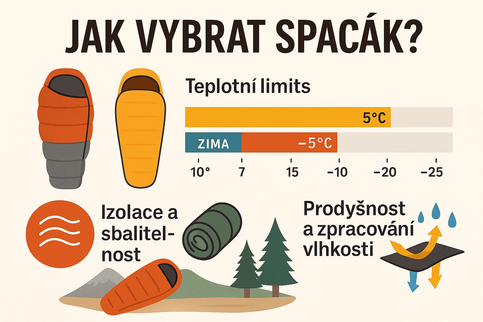 Jak vybrat kvalitní spací pytel? Praktický průvodce pro výběr spacáku na hory i kempování