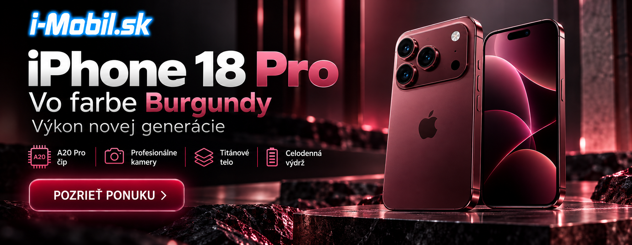 Apple iPhone 18 Pro Burgundy – prémiový smartfón novej generácie na i-Mobil.sk