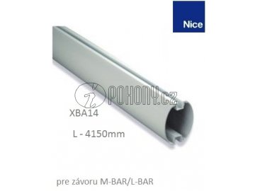 NICE XBA14 - Hliníkové oválné rameno bíle 69 x 92 x 4150 mm pro závora M-BAR/L-BAR a WIDEL