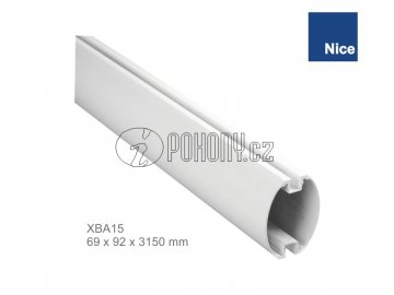 NICE XBA15 - Hliníkové oválné rameno bílé 69 x 92 x 3150 mm pro závora M-BAR/L-BAR a WIDEL