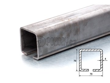 C70x70mm - nosný c profil samonosné posuvné brány - délka 3m