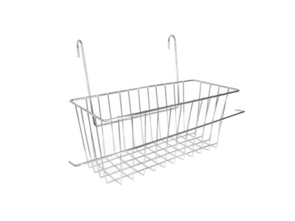 Ablagekorb verchromt für Reinigungswagen / chrome storage basket for cleaning cart