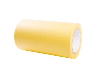 Selbstklebendes Feinkrepp auf Rolle gelb / self-adhesive fine masking tape roll yellow
