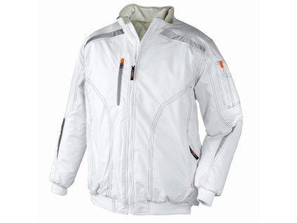 Winterjacke TEX weiß-grau Front mit Reflexeinsätzen / Winter jacket TEX white-grey front reflective details