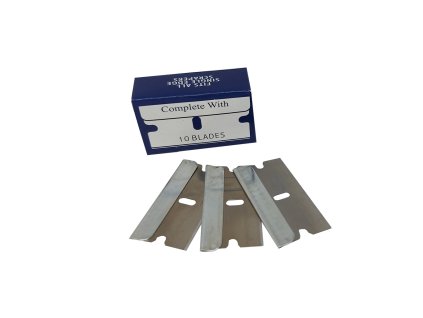 Ersatzklingen für Glasschaber im 10er Satz, Klingenstahl sichtbar Replacement blades for glass scraper in set of 10, blade steel visible