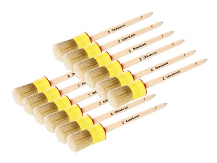 Ringpinsel-Set 12 Stück Chinaborste Kunststofffassung / round brushes set 12 pcs Chinese bristle plastic ferrule
