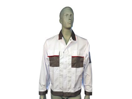 Bundjacke ASKON weiß mit Knopfleiste / ASKON work jacket white with button front
