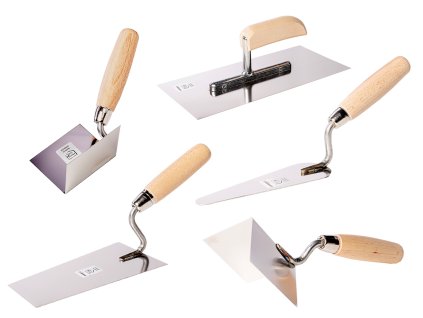 Maurerkellen Set 5-teilig rostfrei Holzgriffe Askon / masonry trowel set 5-pc stainless wood handles Askon