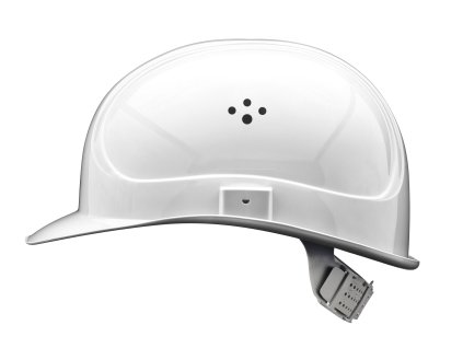 Schutzhelm Profi weiße Hartschale vorne / protective helmet white hard shell front view
