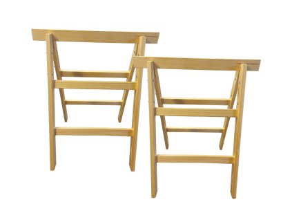 Holzbock 2er Set 80 cm Höhe Frontansicht / Wooden sawhorse set 80 cm height front view