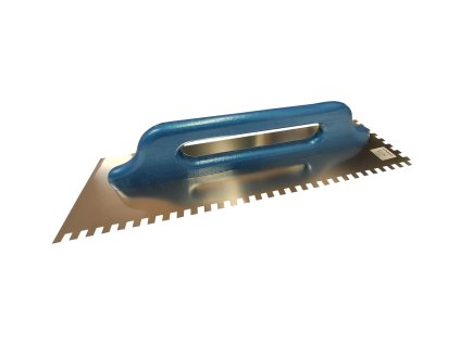 Schweizer Aufziehkelle gezahnt 480×130 mm mit Zahnung 6×6 mm 8x8 mm, 10x10mmSwiss skip trowel toothed 480×130 mm with 6×6 mm, 8x8 mm, 10x10mm notches